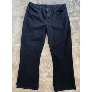 L Agence Womens Mid Rise Cropped Flare Leg Jeans Black Size 30 Cotton Blend